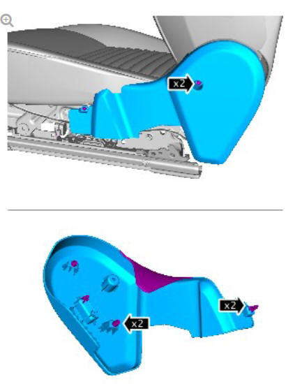 Front row seat track - vehicles with- power seats (G1780408) removal and installation