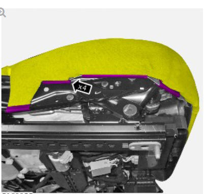 Front row seat track - vehicles with- power seats (G1780408) removal and installation
