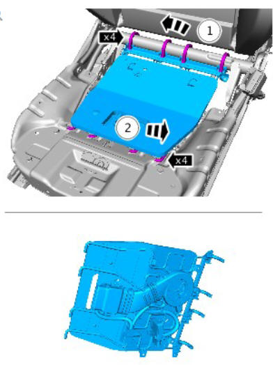 Front row seat track - vehicles with- power seats (G1780408) removal and installation