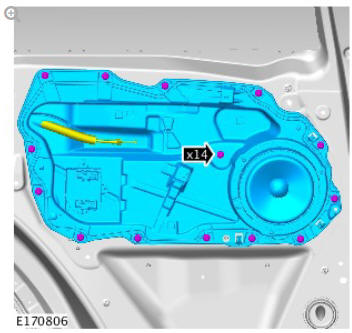 Rear door window regulator and motor (G1805068) removal and installation