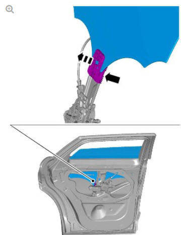 Rear door window regulator and motor (G1805068) removal and installation