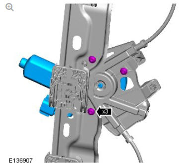Rear door window regulator and motor (G1805068) removal and installation