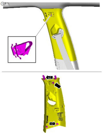 Front safety belt retractor (G1780631) removal and installation