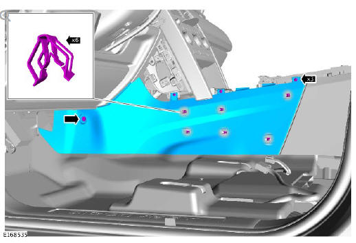Supplemental restraint system driver lower airbag module (G1785723) removal and installation