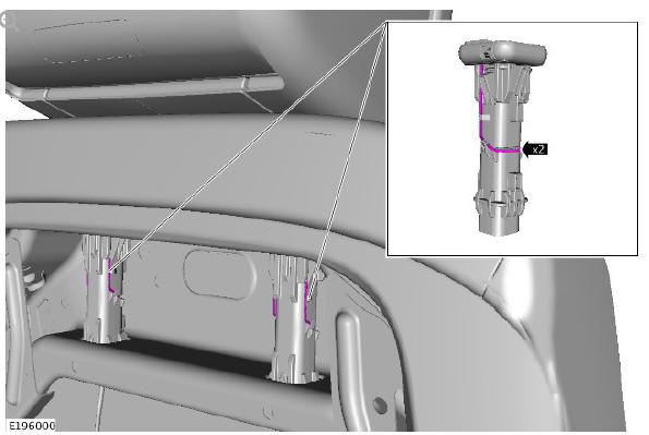 Front row seat head restraint (G1780398) removal and installation
