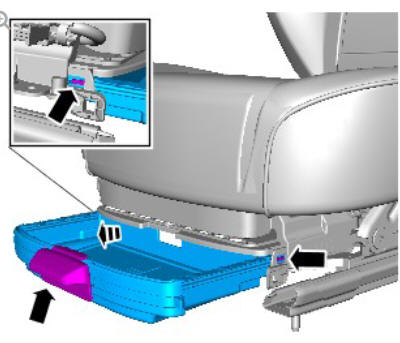 Front row seat track - vehicles with- power seats (G1780408) removal and installation