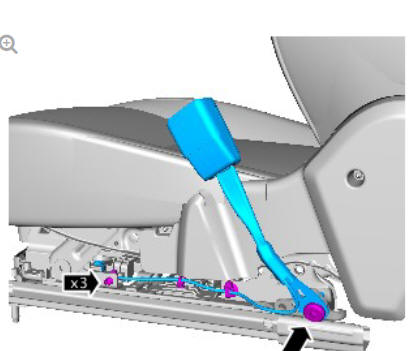 Front row seat track - vehicles with- power seats (G1780408) removal and installation