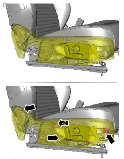 Front row seat track - vehicles with- power seats (G1780408) removal and installation