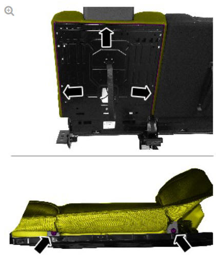 Third row seat backrest cover (G1808263) removal and installation