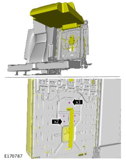 Third row seat backrest cover (G1808263) removal and installation
