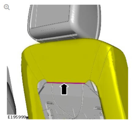 Front row seat head restraint (G1780398) removal and installation