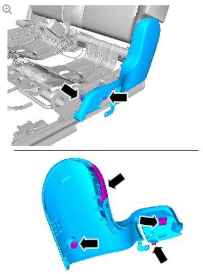 Rear seat backrest cover (G1796021) removal and installation