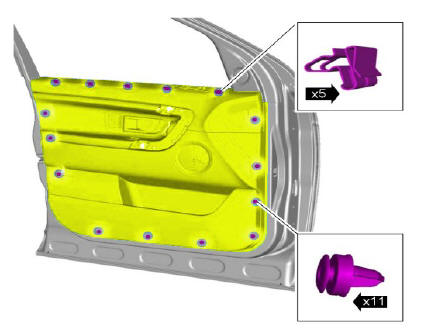 Interior trim and ornamentation front door trim panel (G1785135) removal and installation