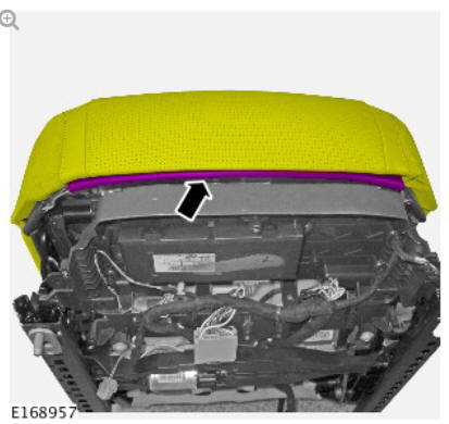 Front row seat cushion cover - vehicles with- power seats (G1780407) - Removal