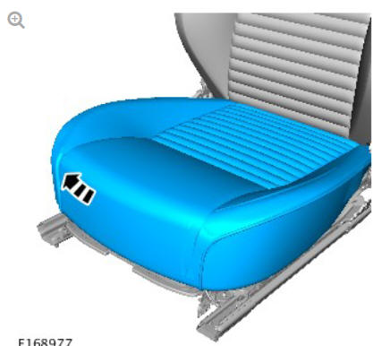 Front row seat cushion cover - vehicles with- power seats (G1780407) - Removal
