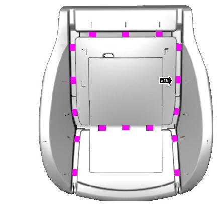 Front row seat cushion cover - vehicles with- power seats (G1780407) - Removal