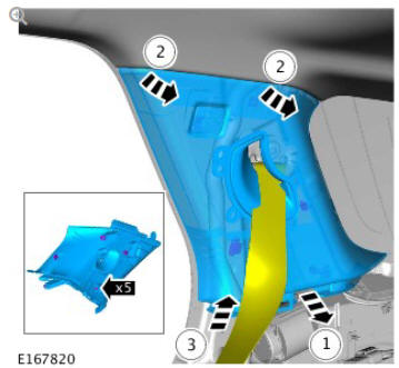 Interior trim and ornamentation 'C' pillar upper trim panel (G1785132) removal and installation