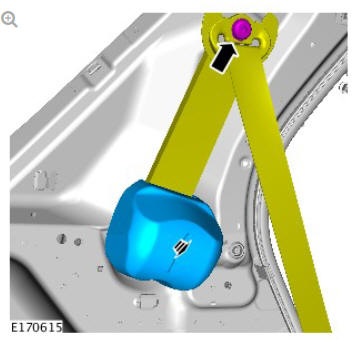 Rear safety belt retractor (G1809589) removal and installation