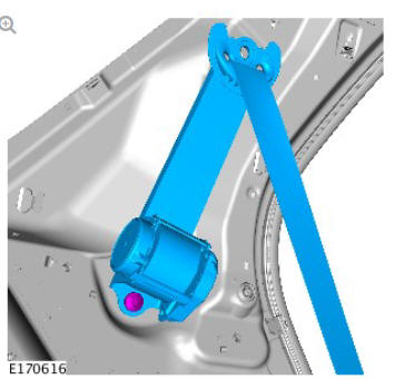 Rear safety belt retractor (G1809589) removal and installation