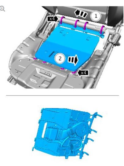 Front row passenger seat cushion - vehicles with- power seats (G1780416) removal and installation