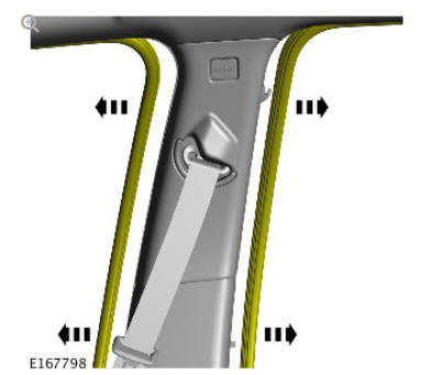 Interior trim and ornamentation 'B' pillar upper trim panel (G1785129) removal and installation