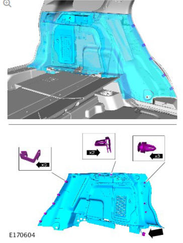 Rear safety belt retractor (G1809589) removal and installation