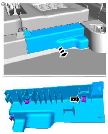 Rear safety belt retractor (G1809589) removal and installation