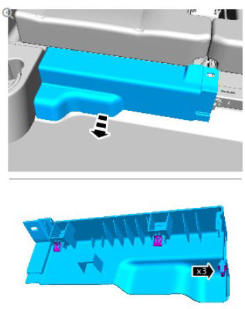 Rear safety belt retractor (G1809589) removal and installation