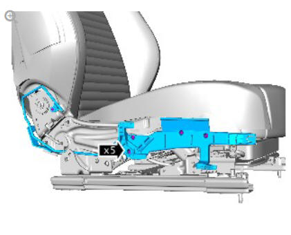 Front row seat cushion cover - vehicles with- power seats (G1780407) - Removal