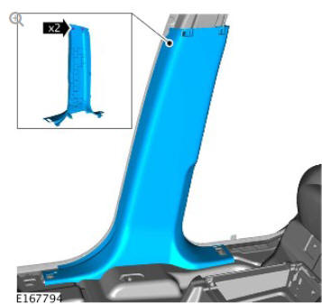 Interior trim and ornamentation 'B' pillar lower trim panel (G1785130) removal and installation