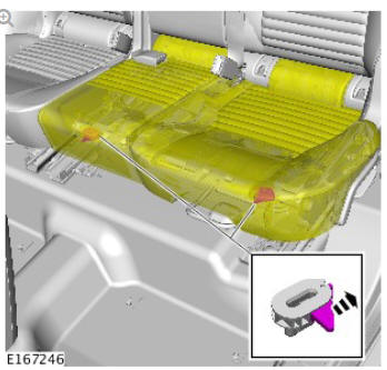 Rear safety belt buckle (G1814165) removal and installation