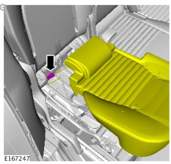 Rear safety belt buckle (G1814165) removal and installation