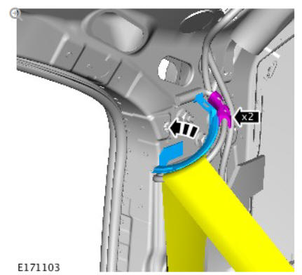 Third row safety belt retractor (G1815473) removal and installation