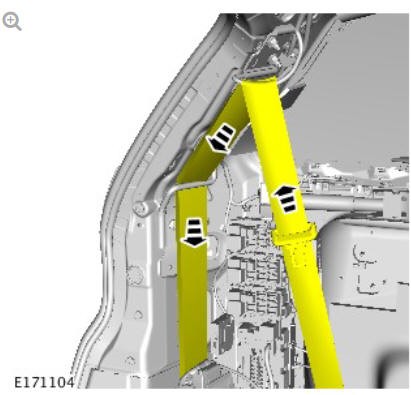 Third row safety belt retractor (G1815473) removal and installation