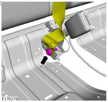 Rear safety belt buckle (G1814165) removal and installation