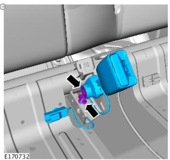 Rear safety belt buckle (G1814165) removal and installation