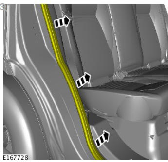 Rear safety belt retractor (G1809589) removal and installation