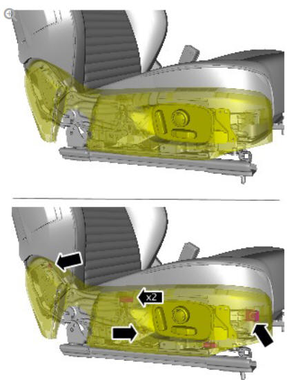 Front row seat control switchpack (G1780397) removal and installation