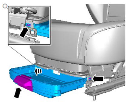 Front row seat cushion blower (G1780402) removal and installation