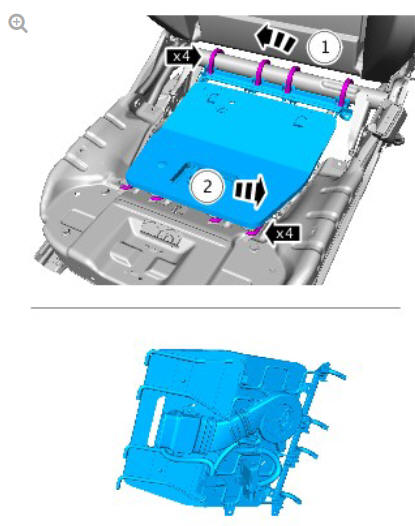 Front seat tilt motor (G1780404) removal and installation
