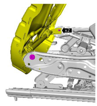 Front seat tilt motor (G1780404) removal and installation