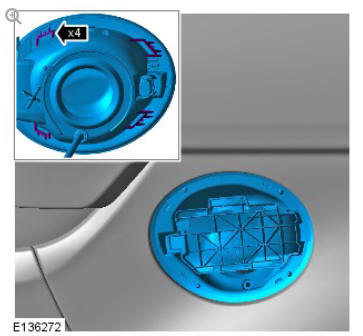Body closures fuel filler door assembly (G1393672) removal and installation