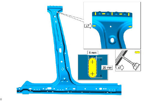 Side panel sheet metal repairs rocker panel and B pillar inner (G1770926) - Installation