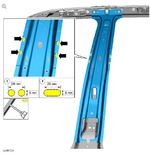 Side panel sheet metal repairs rocker panel and B pillar inner (G1770926) - Installation