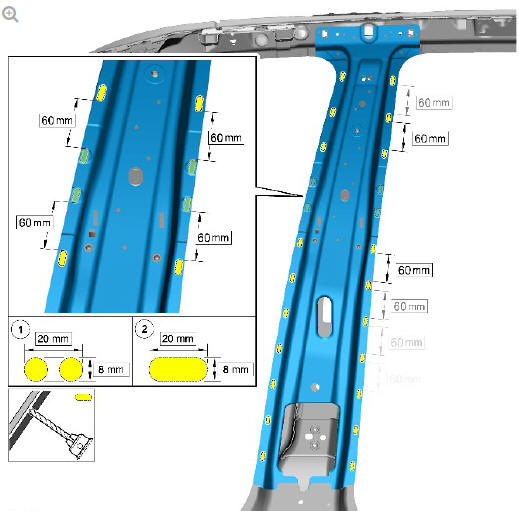 Side panel sheet metal repairs rocker panel and B pillar inner (G1770926) - Installation