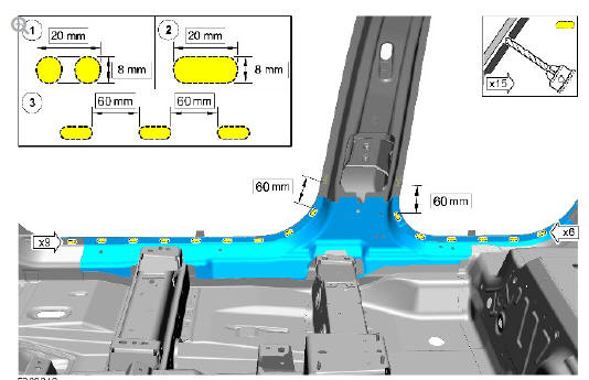 Side panel sheet metal repairs rocker panel and B pillar inner (G1770926) - Installation