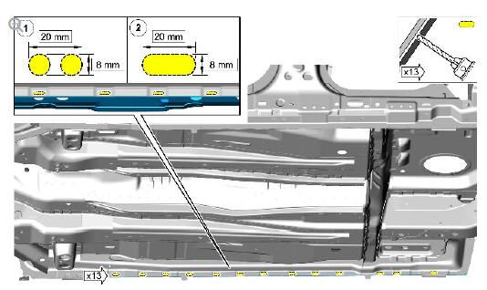 Side panel sheet metal repairs rocker panel and B pillar inner (G1770926) - Installation