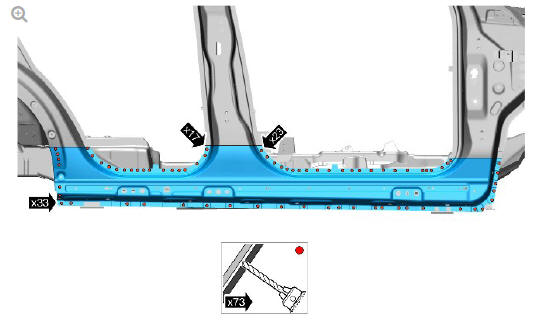 Side panel sheet metal repairs rocker panel (G1770907) - Removal 