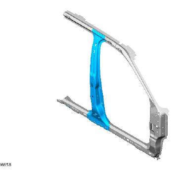 Side panel sheet metal repairs B-pillar reinforcement (G1770905) - Removal
