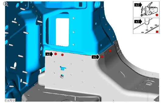 Rear end sheet metal repairs inner quarter panel assembly (G1770950) - Installation